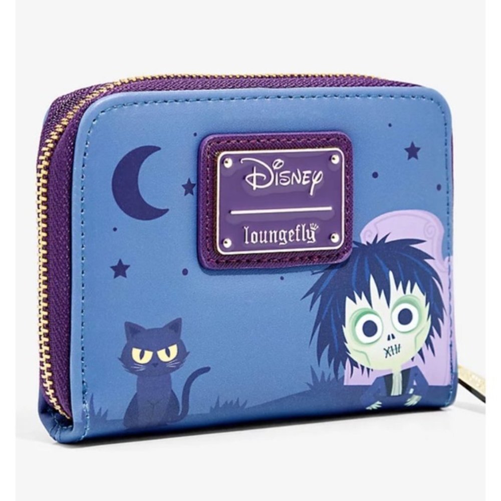 New Hocus Pocus Small Wallet Loungefly Winfred Sarah Mary Cat Blue Zipper NWT - Picture 3 of 7